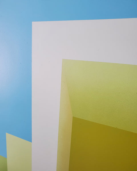 2018 - 60in Original Painting "Chartreuse Square" -  Love Metrix Solo Exhibition Painting by Matthew Del Degan