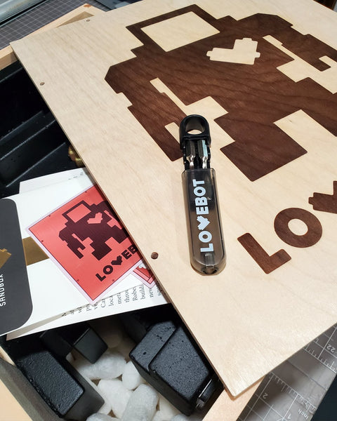 Custom Commissioned 1ft Concrete Lovebot Sculpture