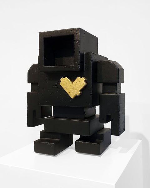 Custom Commissioned 1ft Concrete Lovebot Sculpture