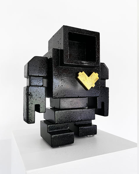 Custom Commissioned 1ft Concrete Lovebot Sculpture