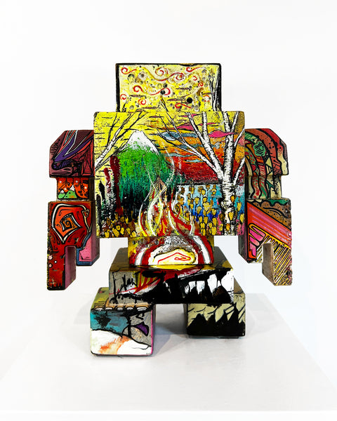 Custom Commissioned 1ft Concrete Lovebot Sculpture