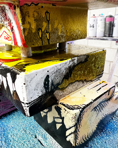 Custom Commissioned 1ft Concrete Lovebot Sculpture