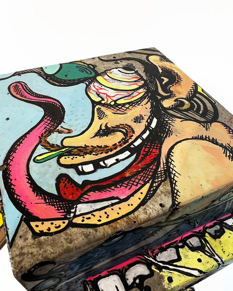 Custom Commissioned 1ft Concrete Lovebot Sculpture