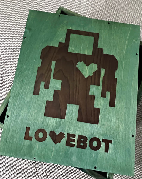 Custom Commissioned 1ft Concrete Lovebot Sculpture