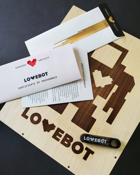 Custom Commissioned 1ft Concrete Lovebot Sculpture