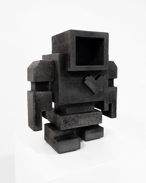 Custom Commissioned 1ft Concrete Lovebot Sculpture