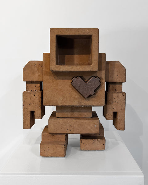 Custom Commissioned 1ft Concrete Lovebot Sculpture