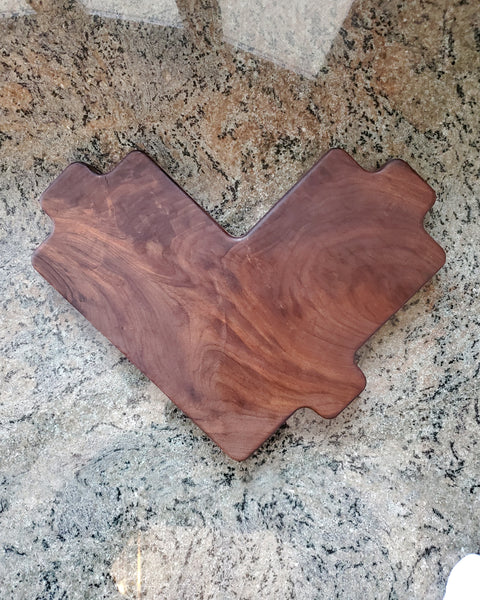 "!*Hero Heart Cutting Board - Walnut