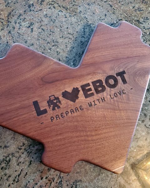 "!*Hero Heart Cutting Board - Walnut