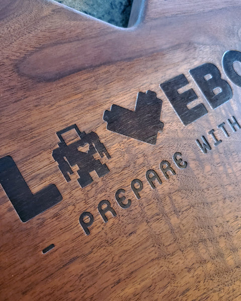 "!*Hero Heart Cutting Board - Walnut